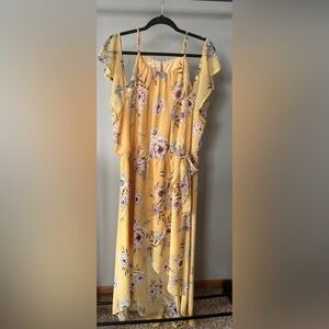 Yellow Floral High-Low Dress | Flowy | Spring Summer